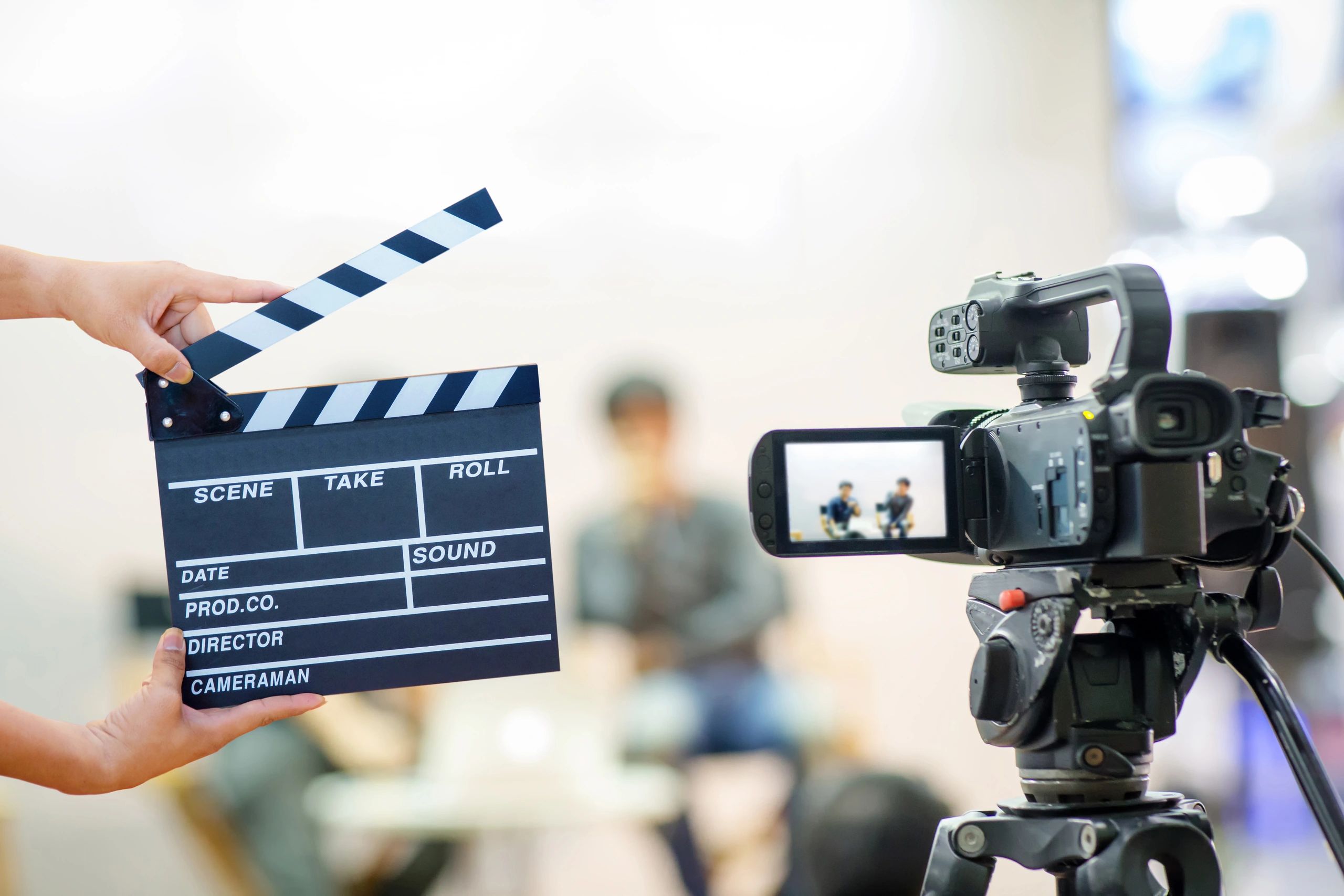 Film crew setting up a shot